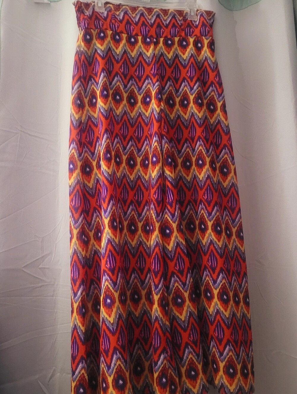 Truth Bold Geometric Wide-Leg Jumpsuit Pants in Orange, Purple & Yellow